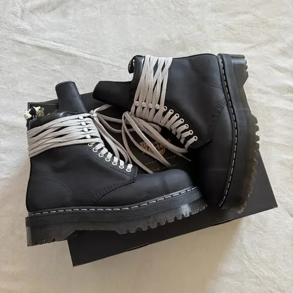 Rick Owens Dr Martens 1460 DRKSHDW Quad Sole Steel Toe Boot Size 10 Men's NEW - Picture 3 of 8